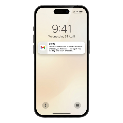 Phone showing the free download arriving in your inbox — click to claim it
